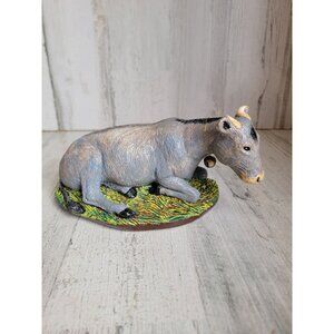 Vintage plaster cow Nativity‎ scene Xmas home decor unique
